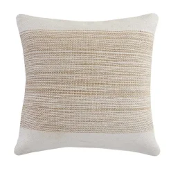 Ivory Border Natural Close Woven Jute Pillow