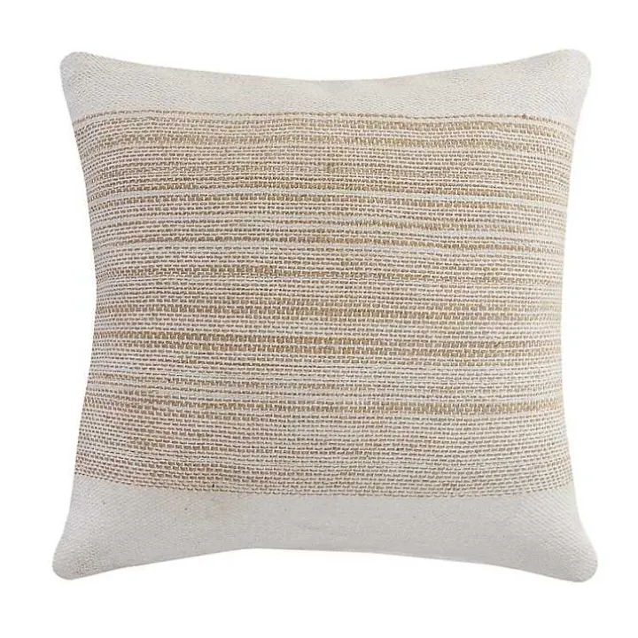 Ivory Border Natural Close Woven Jute Pillow