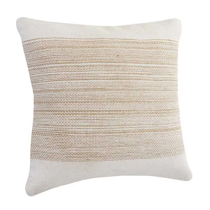 Ivory Border Natural Close Woven Jute Pillow