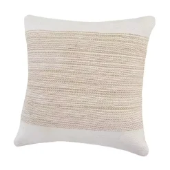 Ivory Border Natural Close Woven Jute Pillow