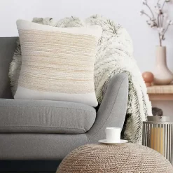 Ivory Border Natural Close Woven Jute Pillow