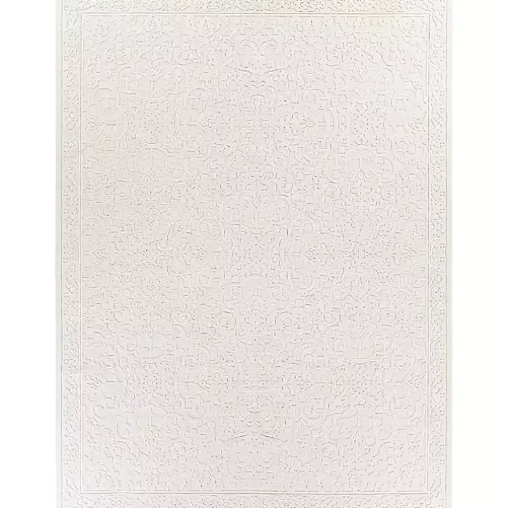 Ivory Botanical Bohemian Area Rug, 8x10