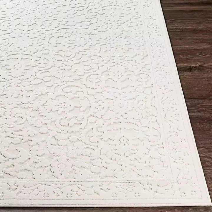 Ivory Botanical Bohemian Area Rug, 8x10
