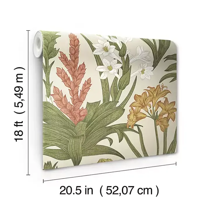 Ivory Botanical Villa Peel & Stick Wallpaper