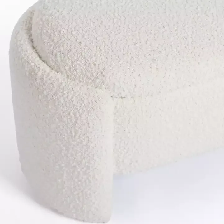Ivory Boucle Storage Bench