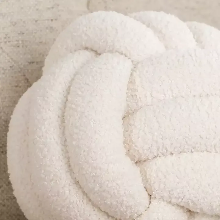 Ivory Boucle Woven Sphere Pillow
