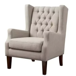 Ivory Button Tufted Accent Chair
