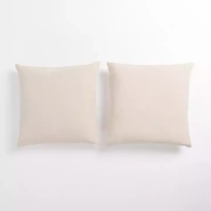 Ivory Chenille Pillows, Set of 2