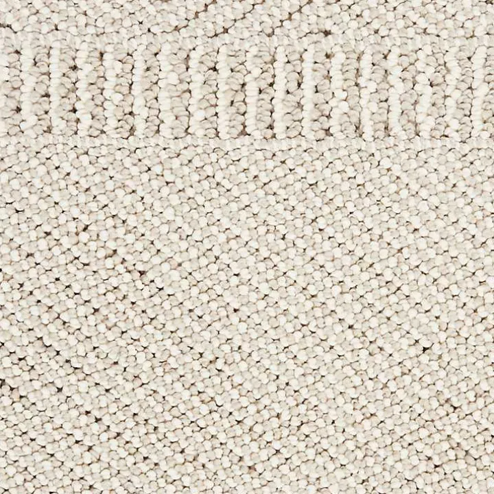 Ivory Chevron Diamond Tasseled Area Rug, 5x7