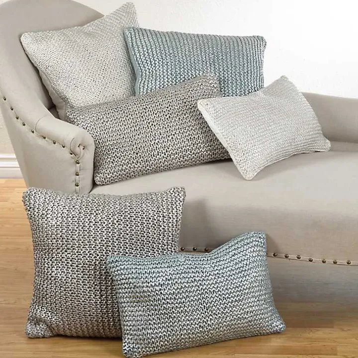 Ivory Chunky Woven Knitted Pillow