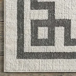 Ivory Classic Border Area Rug, 8x10