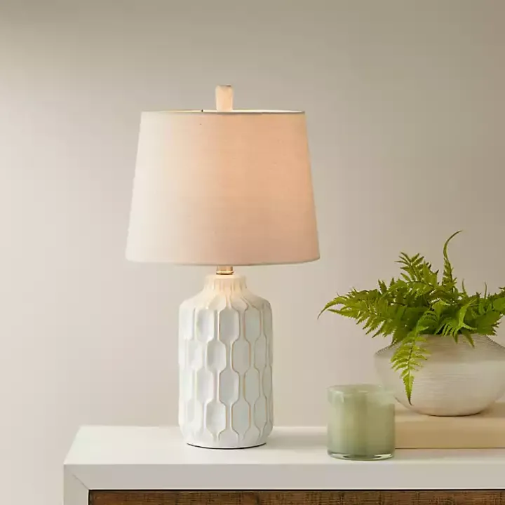 Ivory Contour Ceramic Table Lamp