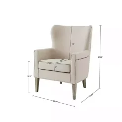 Ivory Curved Wingback Accent Chair