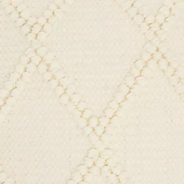 Ivory Diamond Lattice Throw Pillow