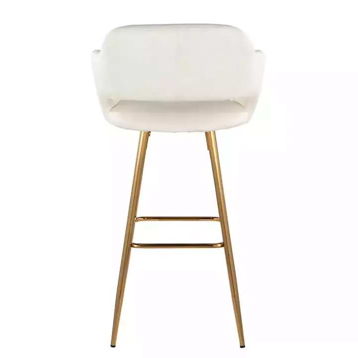 Ivory Faux Leather Marge Bar Stools, Set of 2