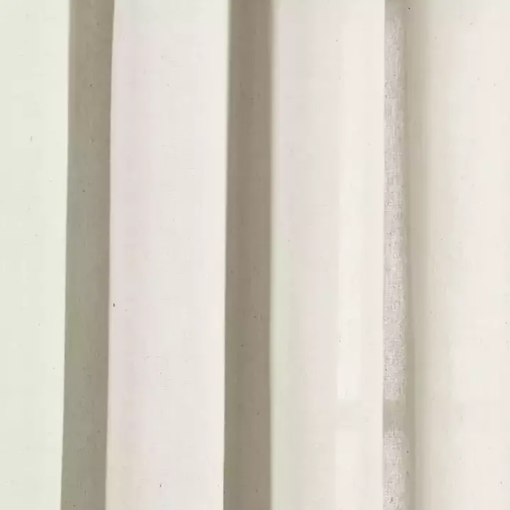 Ivory Faux Linen Curtain Panel Set, 84 in.