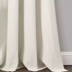 Ivory Faux Linen Curtain Panel Set, 84 in.