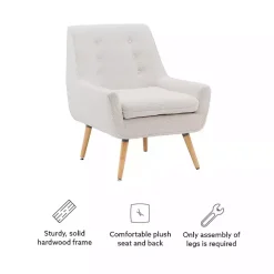 Ivory Faux Sherpa Tufted Accent Chair