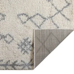 Ivory Geometric Area Rug, 5x8