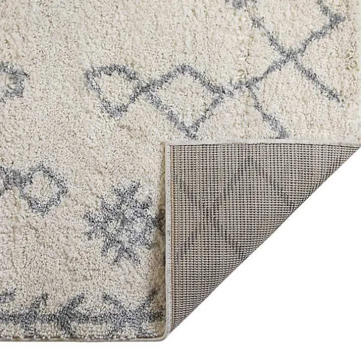 Ivory Geometric Area Rug, 5x8
