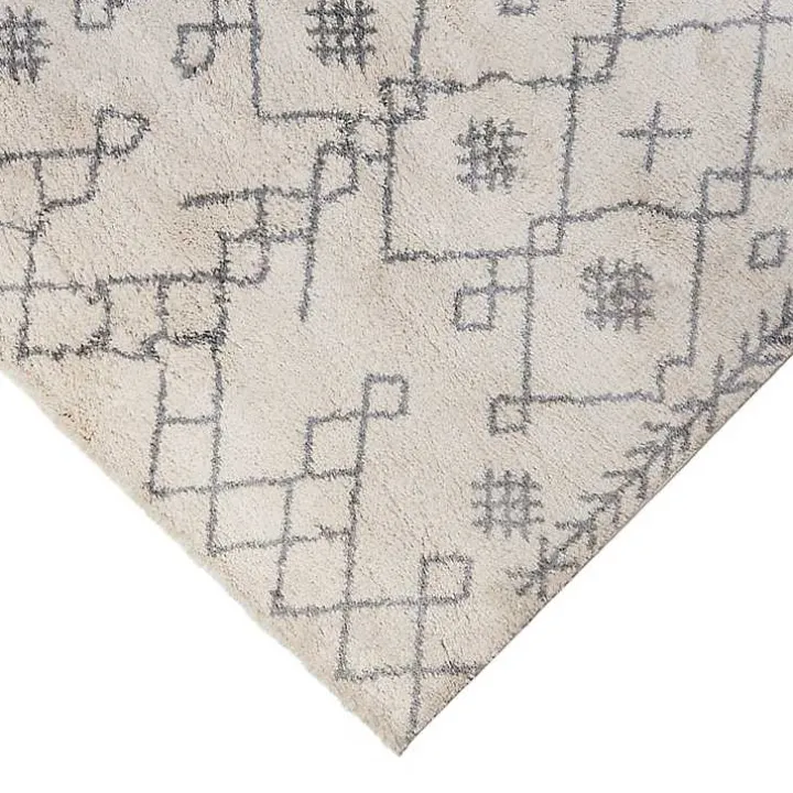 Ivory Geometric Area Rug, 5x8
