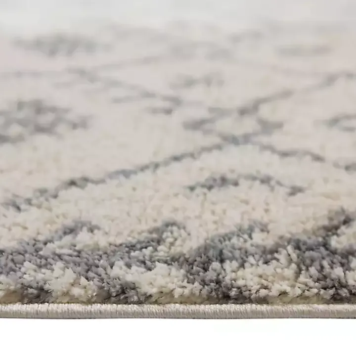 Ivory Geometric Area Rug, 5x8