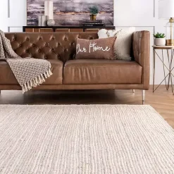 Ivory Hand Woven Rigo Jute Area Rug, 9x12