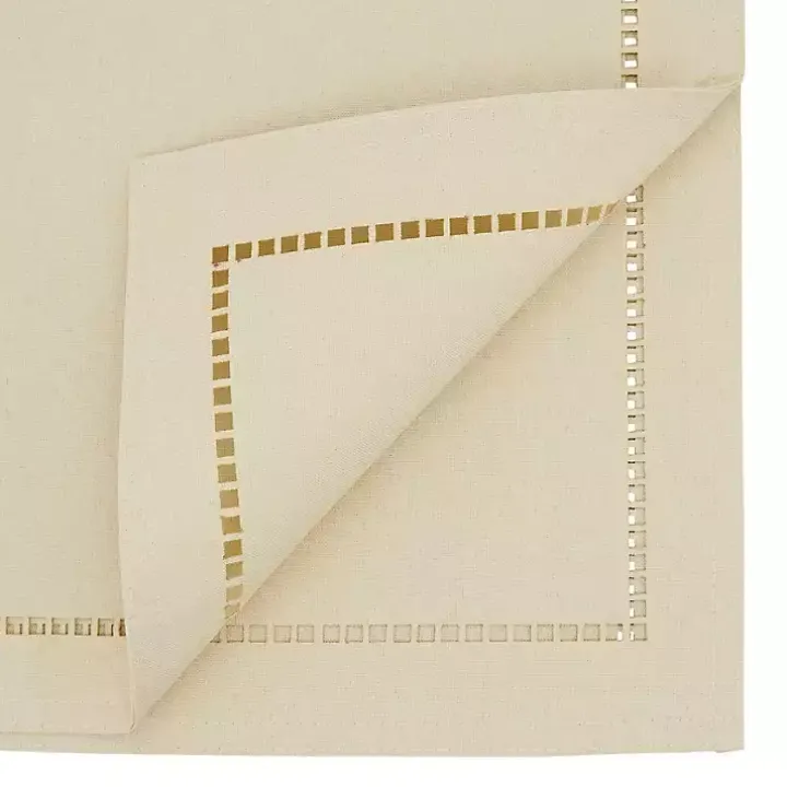 Ivory Hemstitch Border Table Runner