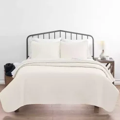 Ivory Herringbone Quilted 2-pc. Twin Coverlet Set