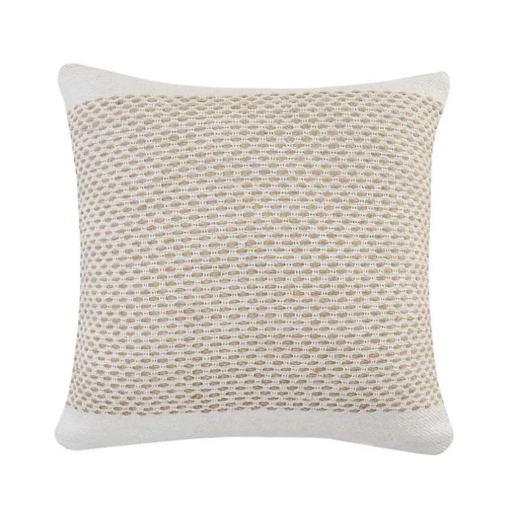 Ivory Interwoven Jute Pillow