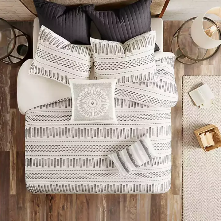 Ivory Jacquard King 3-pc. Comforter Set