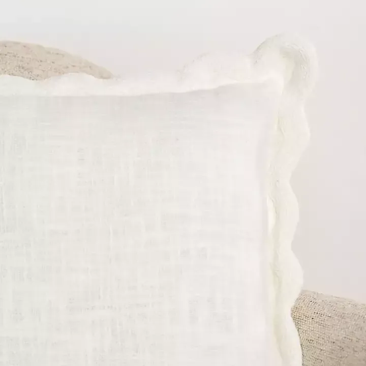 Ivory Juna Scalloped Pillow, 22 in.