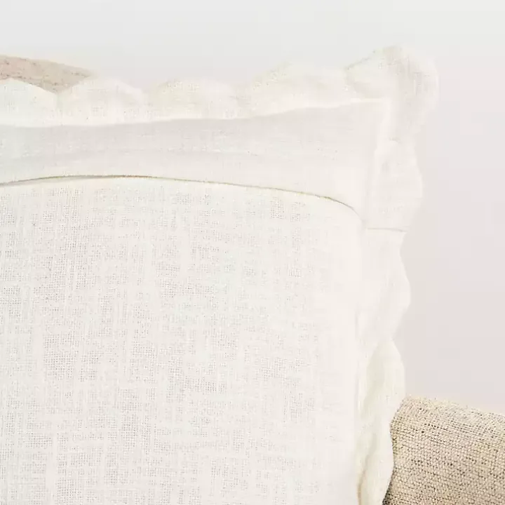 Ivory Juna Scalloped Pillow, 22 in.