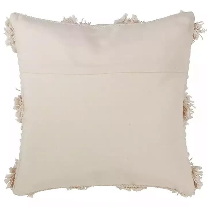 Ivory Moroccan Tufted Pom Pom Throw Pillow