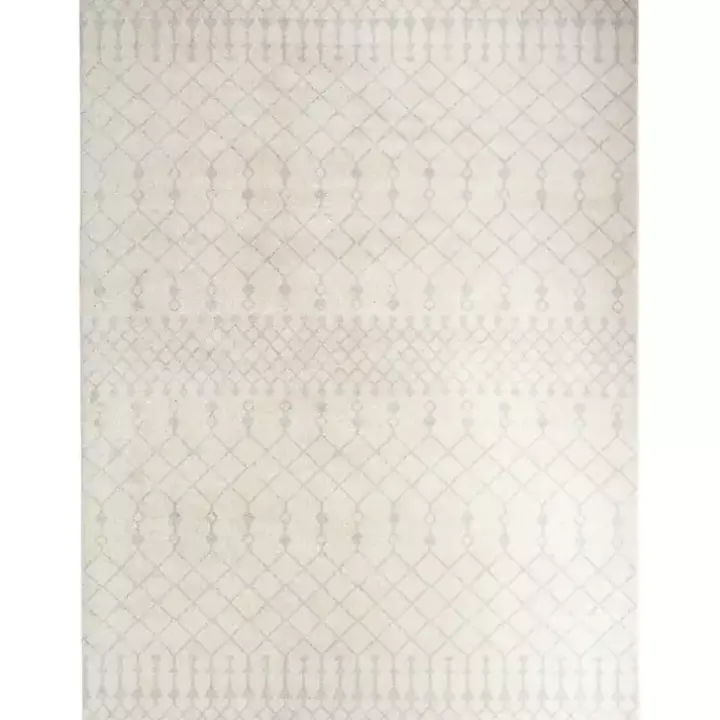 Ivory Moroccan Washable Area Rug, 5x7