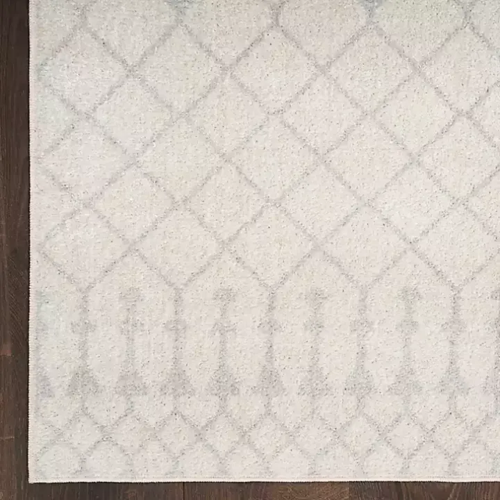 Ivory Moroccan Washable Runner, 2x8