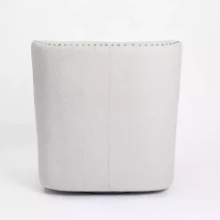 Ivory Nailhead Wingback Swivel Accent Chair