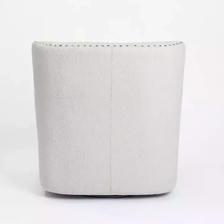 Ivory Nailhead Wingback Swivel Accent Chair