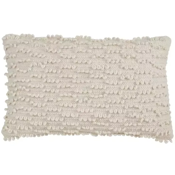 Ivory Nubby Decorative Lumbar Pillow