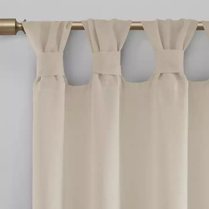 Ivory Rosette Tab Top Curtain Panel, 63 in.