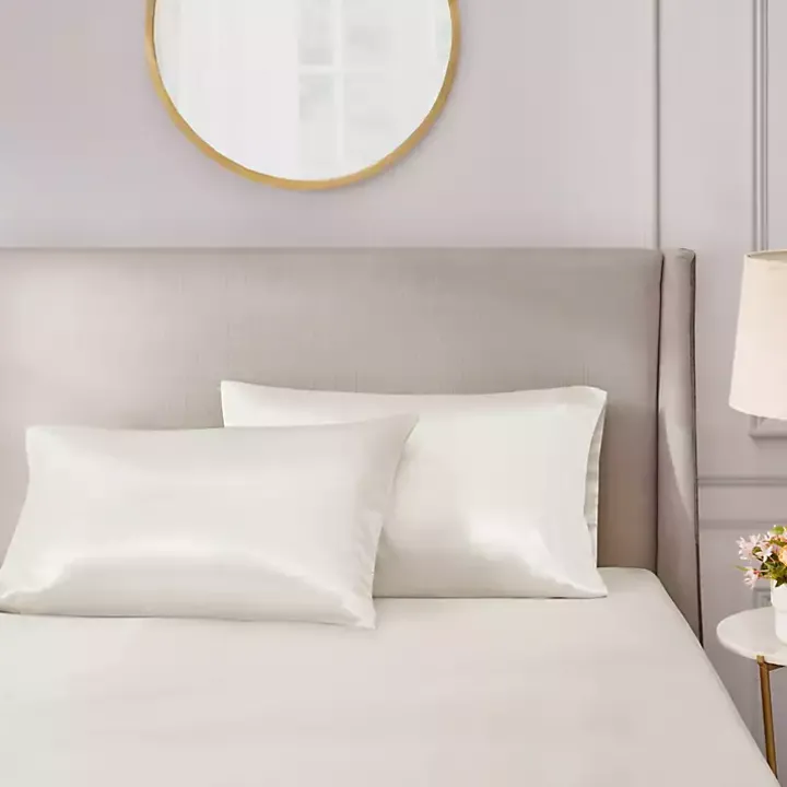 Ivory Satin King 2-pc. Pillow Case Set