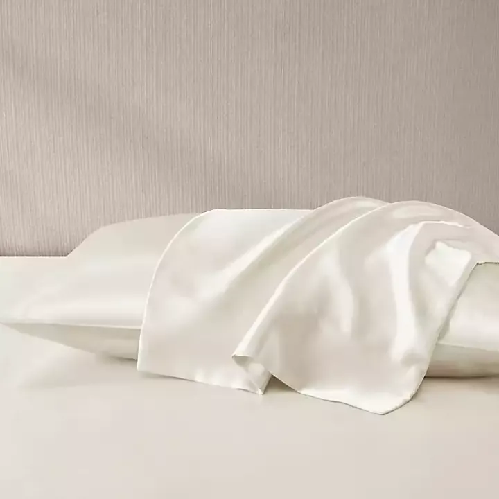 Ivory Satin Standard 2-pc. Pillow Case Set
