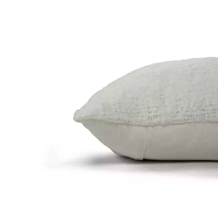 Ivory Soft Nubby Woven Pillow