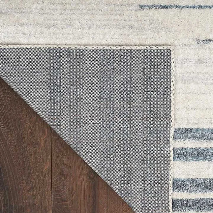 Ivory Striated Sphere Washable Area Rug, 3x5