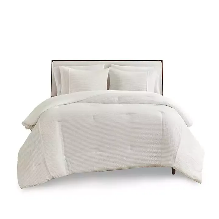 Ivory Striped Oversized King 3-pc. Comforter Set