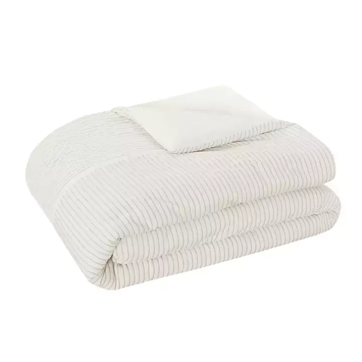 Ivory Striped Oversized King 3-pc. Comforter Set