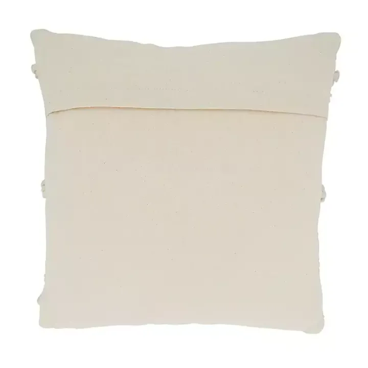 Ivory Striped Pom Pom Pillow