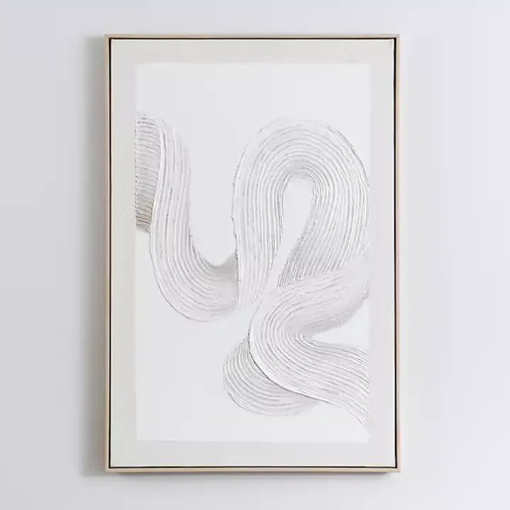 Ivory Swirls Framed Canvas Art Print