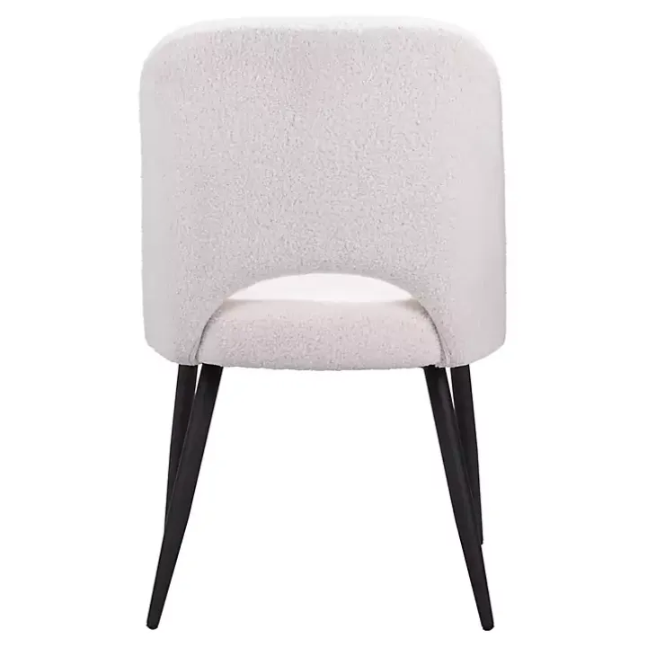 Ivory Teddy Upholstered Dining Chairs, Set of 2