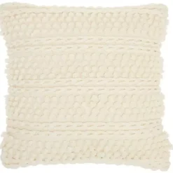 Ivory Textured Stripes Pillow